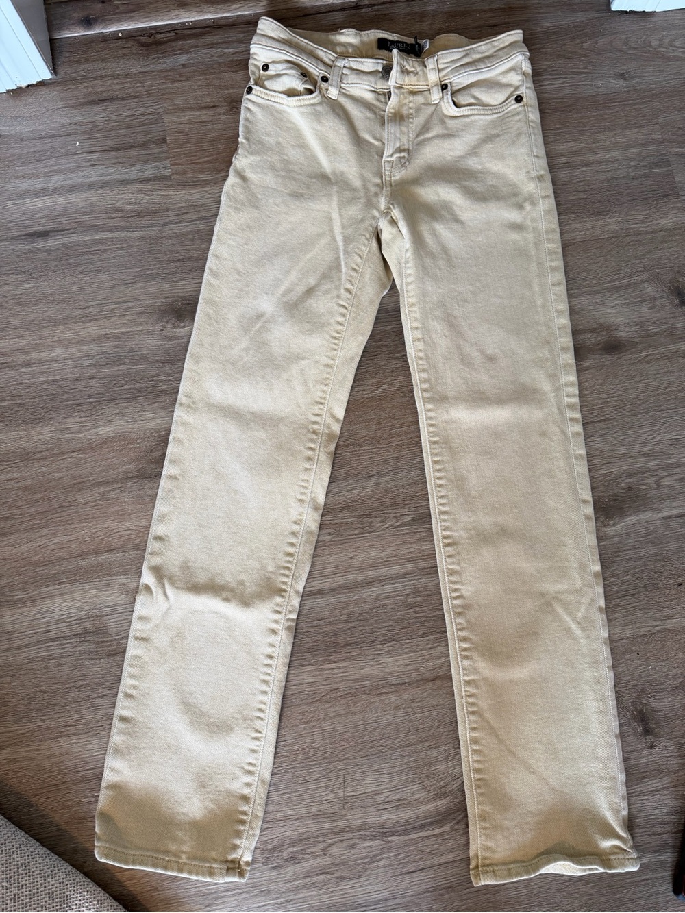 Ralph Lauren Cream Straight-Leg Jeans